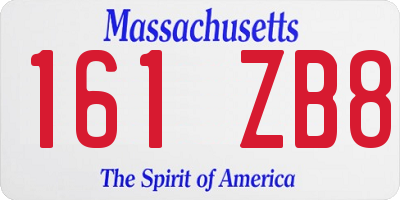 MA license plate 161ZB8