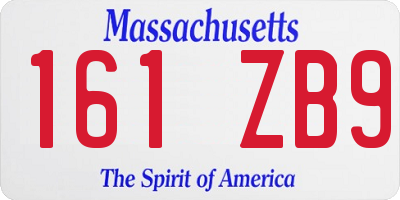 MA license plate 161ZB9