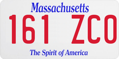 MA license plate 161ZC0