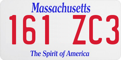 MA license plate 161ZC3