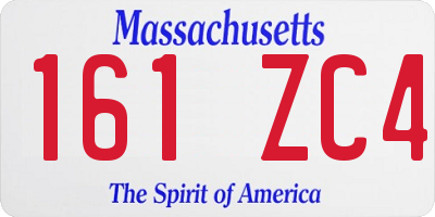 MA license plate 161ZC4