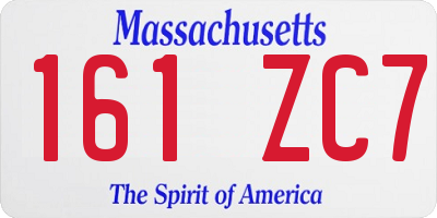 MA license plate 161ZC7