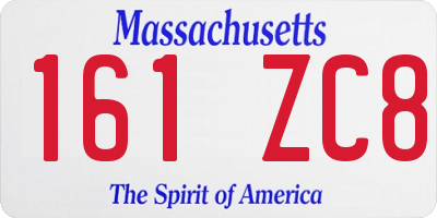 MA license plate 161ZC8