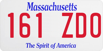 MA license plate 161ZD0