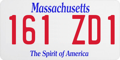 MA license plate 161ZD1