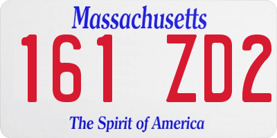 MA license plate 161ZD2