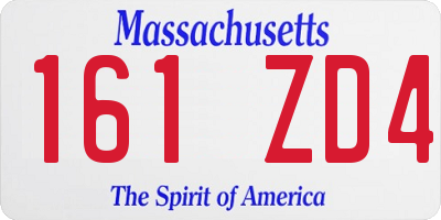 MA license plate 161ZD4