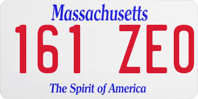 MA license plate 161ZE0