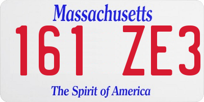 MA license plate 161ZE3