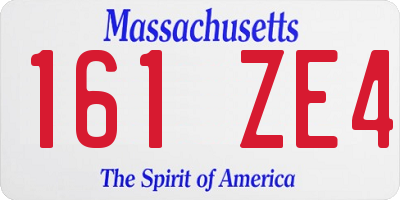 MA license plate 161ZE4