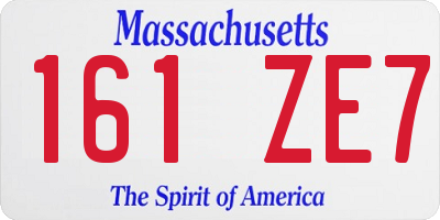 MA license plate 161ZE7