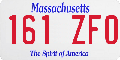 MA license plate 161ZF0