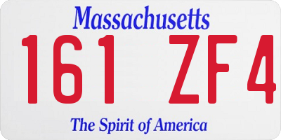 MA license plate 161ZF4