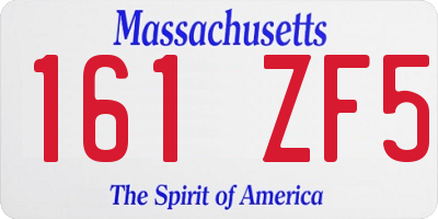 MA license plate 161ZF5