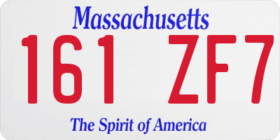 MA license plate 161ZF7