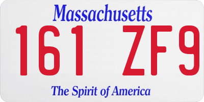 MA license plate 161ZF9