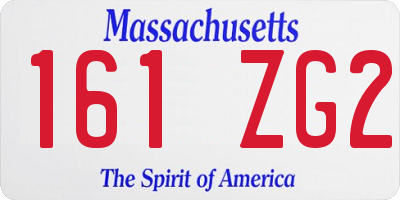 MA license plate 161ZG2