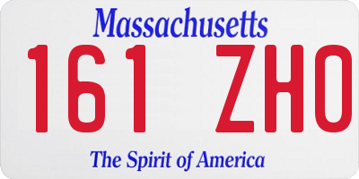 MA license plate 161ZH0