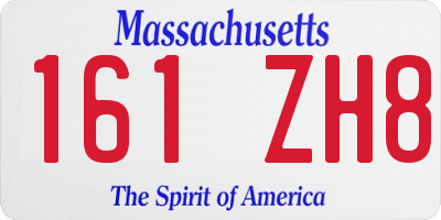 MA license plate 161ZH8
