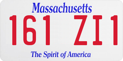 MA license plate 161ZI1