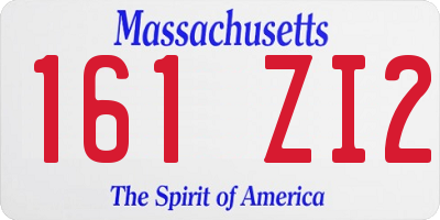 MA license plate 161ZI2