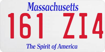 MA license plate 161ZI4