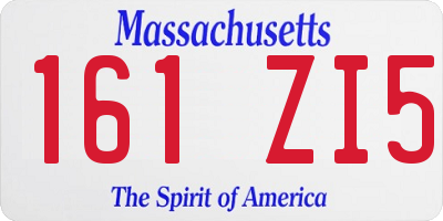 MA license plate 161ZI5