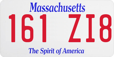 MA license plate 161ZI8
