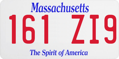 MA license plate 161ZI9