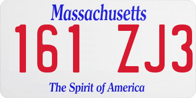 MA license plate 161ZJ3