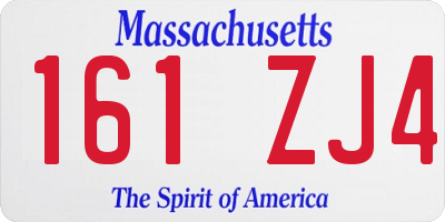 MA license plate 161ZJ4