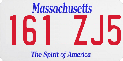 MA license plate 161ZJ5