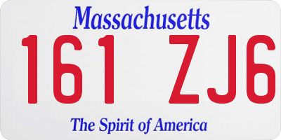 MA license plate 161ZJ6