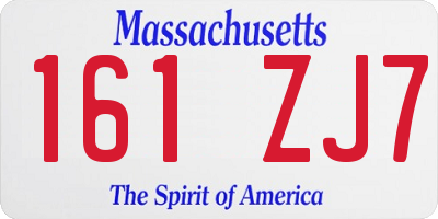 MA license plate 161ZJ7