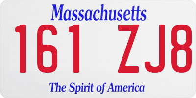 MA license plate 161ZJ8