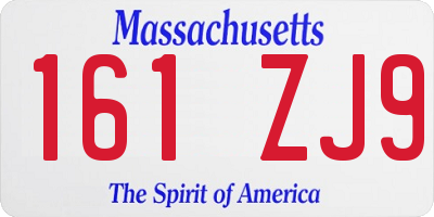 MA license plate 161ZJ9