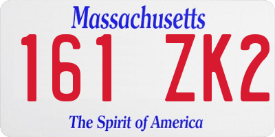 MA license plate 161ZK2