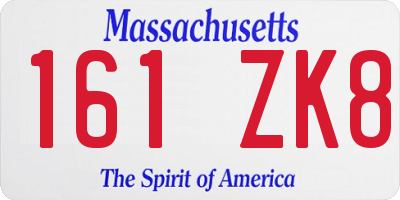 MA license plate 161ZK8