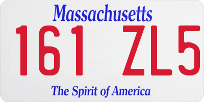 MA license plate 161ZL5