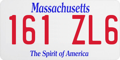 MA license plate 161ZL6
