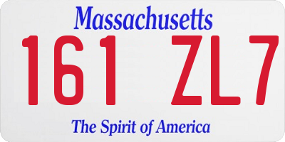MA license plate 161ZL7