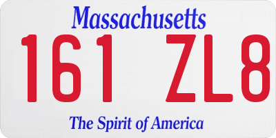 MA license plate 161ZL8