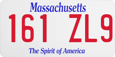 MA license plate 161ZL9