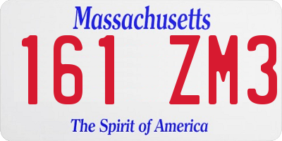 MA license plate 161ZM3