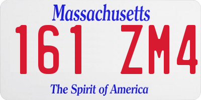 MA license plate 161ZM4