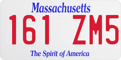 MA license plate 161ZM5