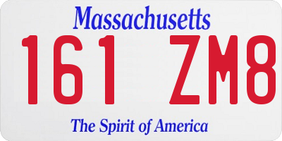 MA license plate 161ZM8