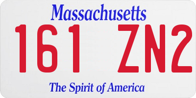 MA license plate 161ZN2