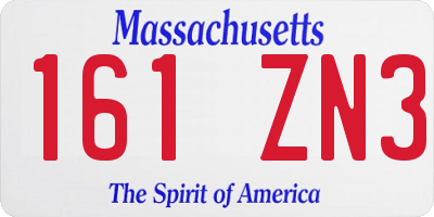 MA license plate 161ZN3