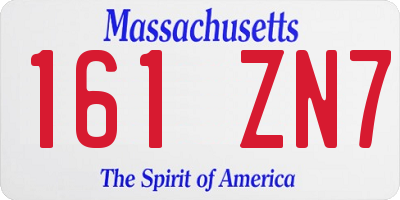 MA license plate 161ZN7